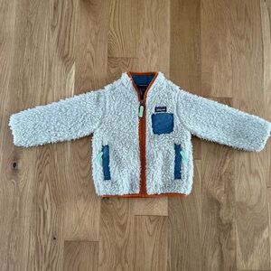 Patagonia Kids Fleece Jacket - Cream and Orange